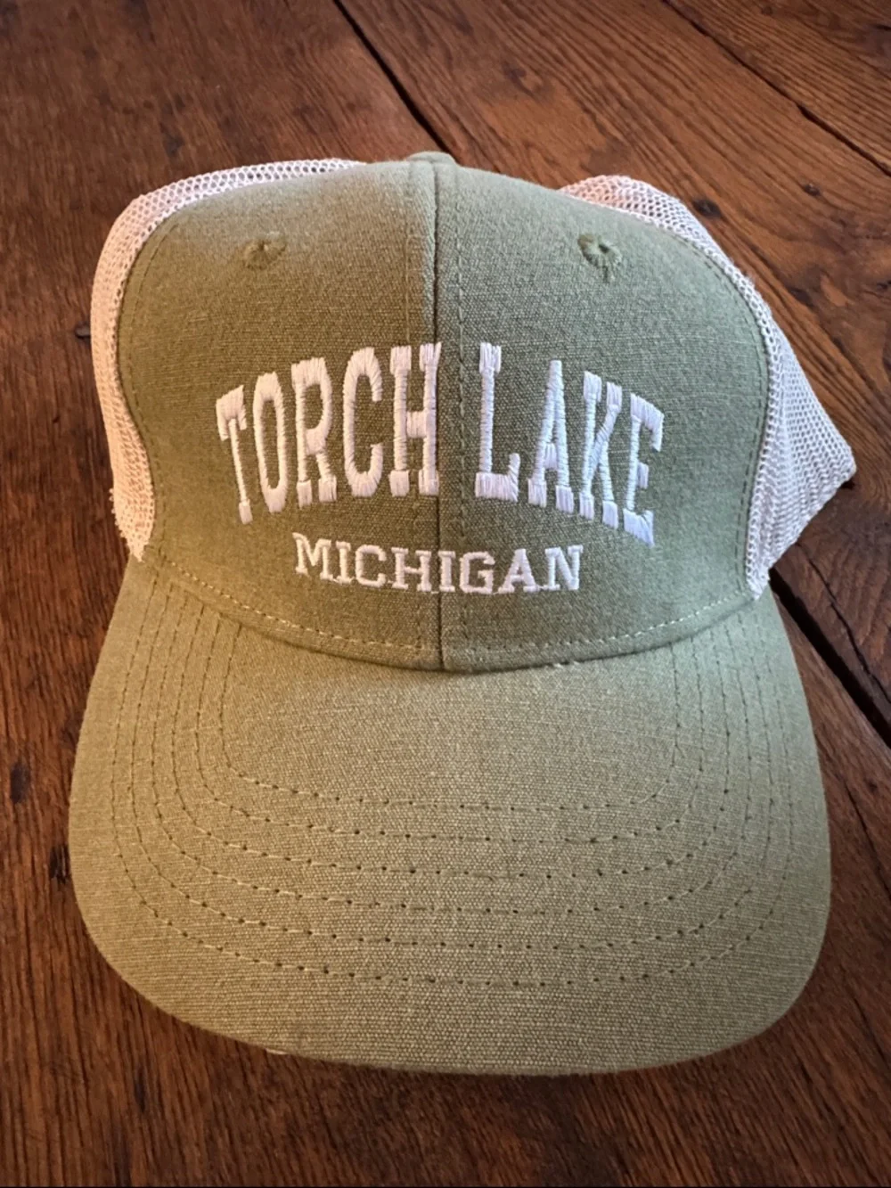 Torch Lake Michigan Green Trucker Hat - Unbranded